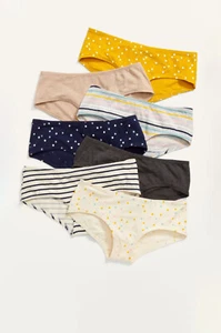 Old Navy Girls 7 Pack Hipster Underwear Stripe Solid Polka Dots Size Small Large - Picture 1 of 1