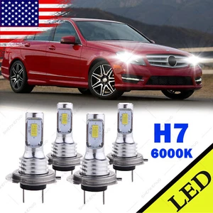For Mercedes-Benz C250 C300 C350 - 4pcs Combo Headlights High-Low Beam LED Bulbs - Picture 1 of 10