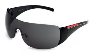 RARE NEW Genuine PRADA Sport Black Shield Wrap Sunglasses SPS 02L PS 02LS 1AB1A1 - Picture 1 of 5
