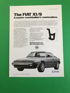 FIAT X 1/9 ORIGINAL VINTAGE PRINT AD ADVERTISEMENT PRINTED - Picture 1 of 1