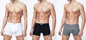 3 Boxer Hombre Ropa Primal Blanco Negro Azul Gris Bielástico Art.3201 Sarani - Imagen 1 de 4