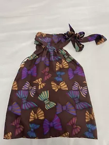 NWT Britt Ryan Womens SZ 4 Brown Tie Neck Sleeveless Derby Bows Silk Blouse - Picture 1 of 5