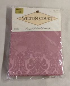 VTG Wilton Court Royal Palace Damask Tablecloth 60" x 144" MAUVE - BRAND NEW - Picture 1 of 3