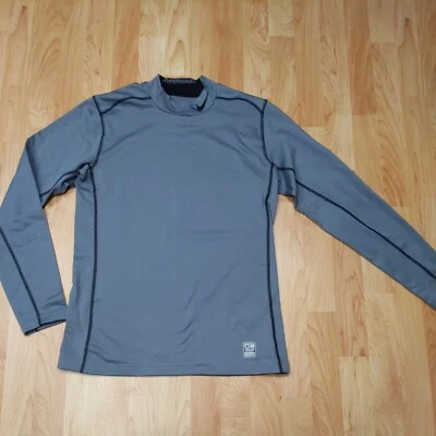 Men's Nike HyperWarm Dri-Fit Fitted Long Sleeve Mock Neck Athletic Shirt M Grey - Image 1 of 4