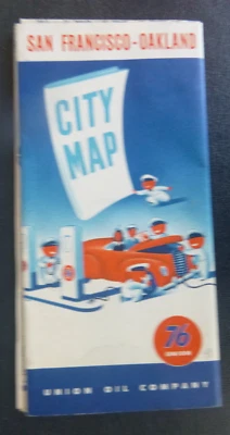1948 San Francisco East Bay  Oakland California  road map Union 76 oil gas - Image 1 of 4