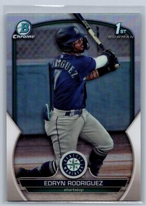 2023 Bowman Chrome Edryn Rodriguez Mariners 1st Bowman Refractor Rookie RC /499