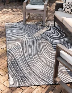 Unique Loom Outdoor Modern Collection Area Rug - Pool (5' 1" x 8' Rectangle, ... - Picture 1 of 10