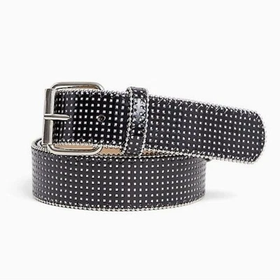 BLACK RHINESTONE BELT Western Y2K Women's Emo Goth Studded Silver Streetwear 2X - Image 1 of 4