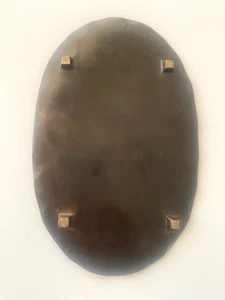 Antique Chinese Bronze Footed Dished Tray - Handmade Rare- Dark Patina - Picture 1 of 4