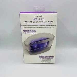 Homedics UV CLEAN Portable Sanitizer Bag - Gray Brand New For Glasses & Phone - Picture 1 of 4