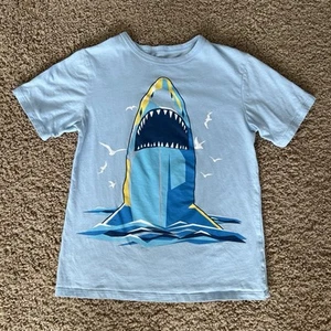 Children’s Place Boys Light Blue Shark Graphic Short Sleeve T-Shirt Size 7/8 - Picture 1 of 5