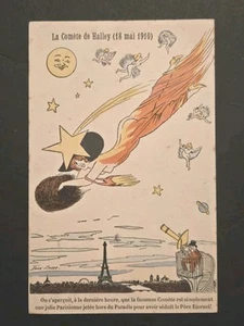 Seltener Halleyscher Komet 1910 signierte Xavier Sager Postkarte französisch unbespielt - Bild 1 von 2