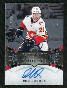 2018-19 Upper Deck Exquisite Collection Platinum Rookies Dillon Dube /199 Auto - Bild 1 von 2