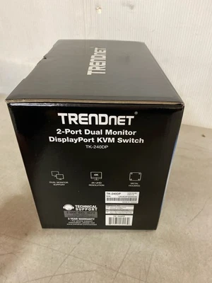 TRENDnet TK-240DP 2-Port Dual Monitor DisplayPort KVM Switch with Audio, USB 2.0 - Image 1 of 3