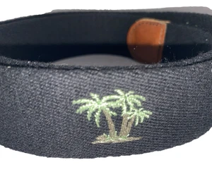 ElizaB Palme Schwarz Gürtel Unisex MED D-Ring Motiv Tropical Sommer Fertig Spitze - Bild 1 von 11