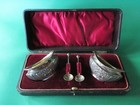 Salieren Gewürzschale Silber  Saleron mit Löffechen in Original Box Gepunzt