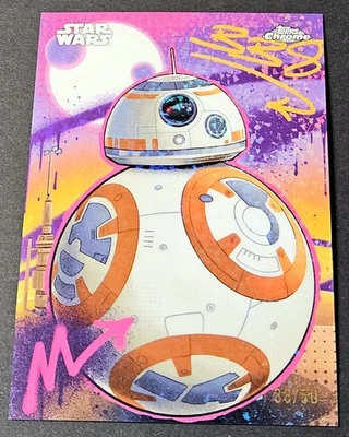 2025 Topps Chrome Star Wars Galactic Graffiti /50 Mini Diamante BB-8 SP #GG-3 - Imagem 1 de 2