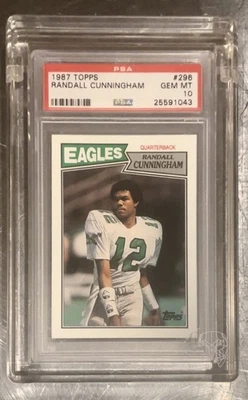 Randall Cunningham RC Eagles 1987 Topps #296 PSA 10 Foto 1 de 2