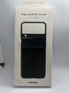SAMSUNG Galaxy Z Flip4 Flap Leather Cover (Black) - Model # EF-VF721BEGUS - Picture 1 of 2