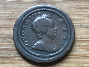 Great Britain UK 1722 Copper Farthing. George I. Excellent Eye Appeal. KM# 556 - Picture 1 of 4