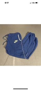 VTG 70s Nike Joggers Sweatpants w/ Drawstring - Mens Large L - Blue - Picture 1 of 6