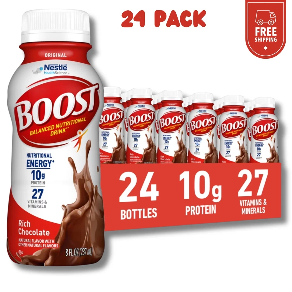 BOOST Original, Nutritional Drink, Rich Chocolate, 10g Protein, Pack24 - 8 fl oz - Image 1 of 1