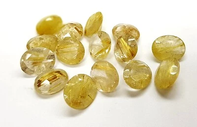 8X6MM TO 14X10MM NATURAL GOLDEN RUTILE QUARTZ OVAL CUT FACETED LOOSE GEMSTONE - Image 1 of 3