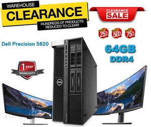 4-CORE Dell Precision T5820 W-2125 4.00GHz 64GB DDR4 256GB NVMe SSD-2TB SATA 3.5 - Picture 1 of 13