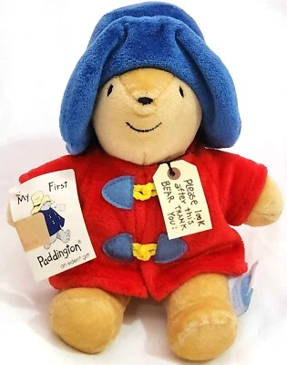 Eden MI PRIMER OSO PADDINGTON peluche animal rojo impermeable y sombrero 9"h 1997 Foto 1 de 4