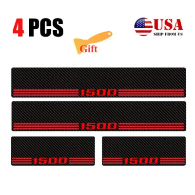 4X Para GMC Sierra 1500 Accesorio Puerta Alféizar Placa Desgaste Cubierta Protector Rojo N9 Foto 1 de 4