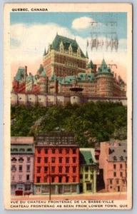 Chateau Frontenac Quebec Canada Postcard 1943 WWII Save Your Scrap Slogan Cancel - Picture 1 of 2
