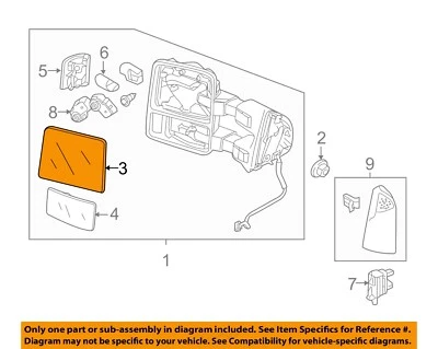 FORD OEM 08-16 F-250 супер обязанность наружные зеркала зеркало стекла 7C3Z17K707F - Изображение 1 из 2