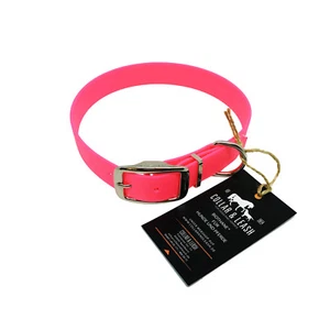 BIOTHANE Halsband für Hunde in 25 mm - Hundehalsband - Alle Größen! Neon-Pink - Picture 1 of 2