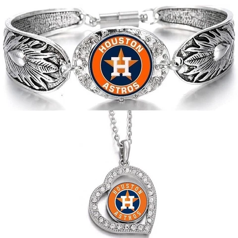 Special Houston Astros 925 Sterling Silver Necklace With Bracelet Set D3D19 Cover
