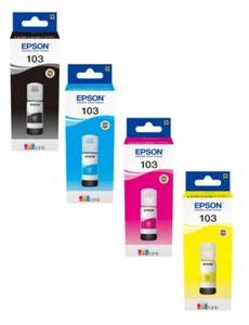 Oryginalny wkład do butelki z atramentem Epson 103 EcoTank L3110 L3111 L3150 L3151 L5190 LOT - Zdjęcie 1 z 8