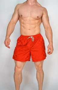 MEN'S RED SATIN CHECKERED SOCCER SHORTS X-LARGE - Picture 1 of 4