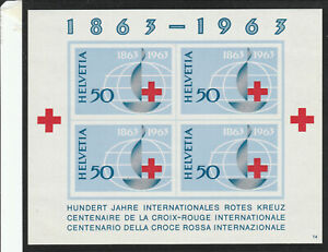1963 RED CROSS mini sheet ** u/m mnh (schweiz) Mi Block 19 , S.G MS 675a cat £12
