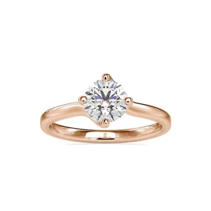 Stunning 1.20 Carats Round Certified VVS Lab Grown Engagement Ring 10k Gold - Picture 1 of 8