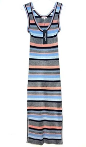VERONICA BEARD Fabiana Stripe Knit Sleeveless Sweater Dress Blue (MSRP $448) - Picture 1 of 3