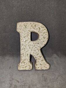 Customized Letter R Wooden with Beads and Sequins Decorative~Made in India