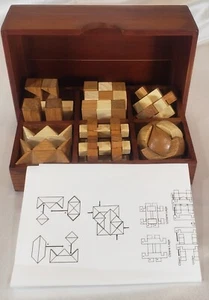 Berkshire 3D Wooden Mini Puzzle Set Solid Mission Oak Wood Storage Box Gift - Picture 1 of 7