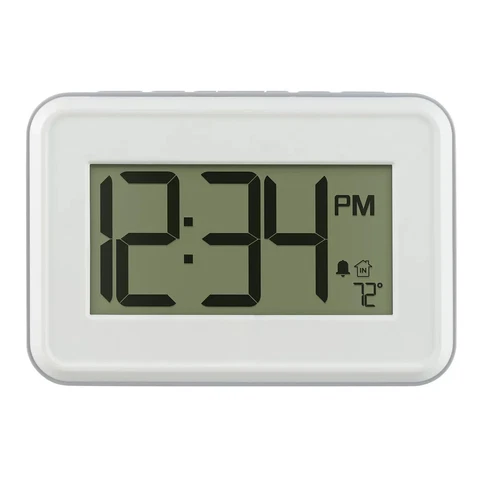 La Crosse Technology Digital White Wall Clock with Temperature & Countdown Timer Cover