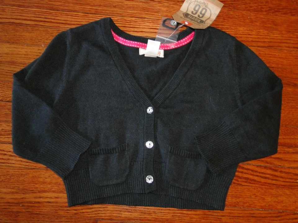 NUEVO CON ETIQUETAS Route 66 Azul Marino Niña Suéter Cárdigan L 10/12 Chaqueta Recortada Manga 3/4 Foto 1 de 1