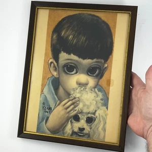 Keane "A Boy's Dog" Framed Print 14.5 x 9.25 inches Margaret Keane - Picture 1 of 7