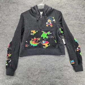 Disney Hoodie Girls XS Long Sleeve Gray Cropped - Picture 1 of 9