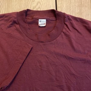 Vintage 80s Screen Stars Blank Single Stitch T Shirt maroon, Red XL Made In USA - Picture 1 of 8