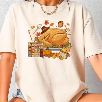 Funny Turkey Thanksgiving Sweatshirt Cute Fall Pumpkin Tee Autumn Shirt - Image 1 of 4