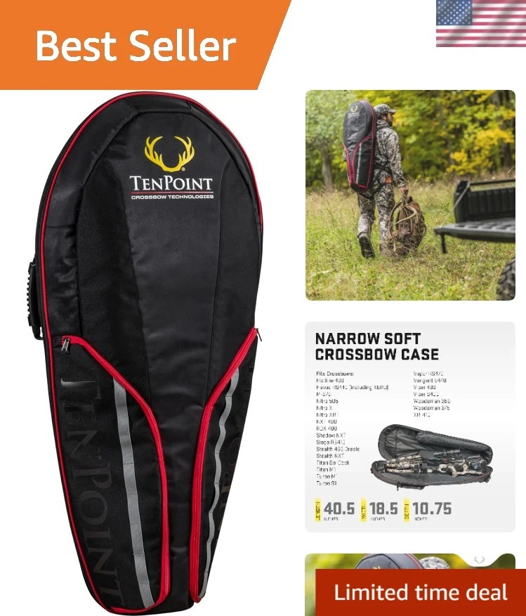 Estuche de ballesta suave negro/rojo Tenpoint - Transporte seguro y fácil para cazadores Foto 1 de 4