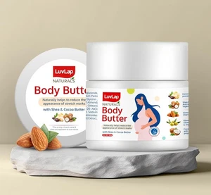 LuvLap Naturals Manteca Corporal para Vientre Embarazada 100g Manteca de Karité Crema Estrías - Imagen 1 de 6