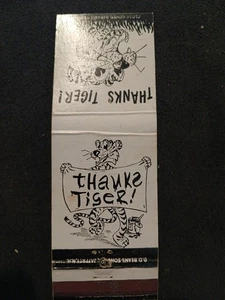 Thanks Tiger! Vintage Matchbook Cover - Picture 1 of 2